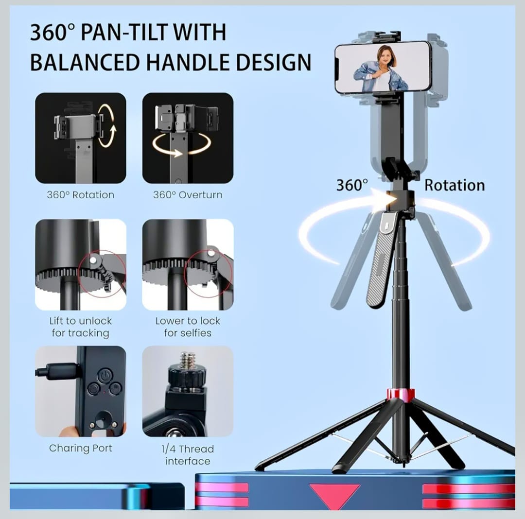 Q185 Auto Face Tracking AI Selfie Stick Tripod