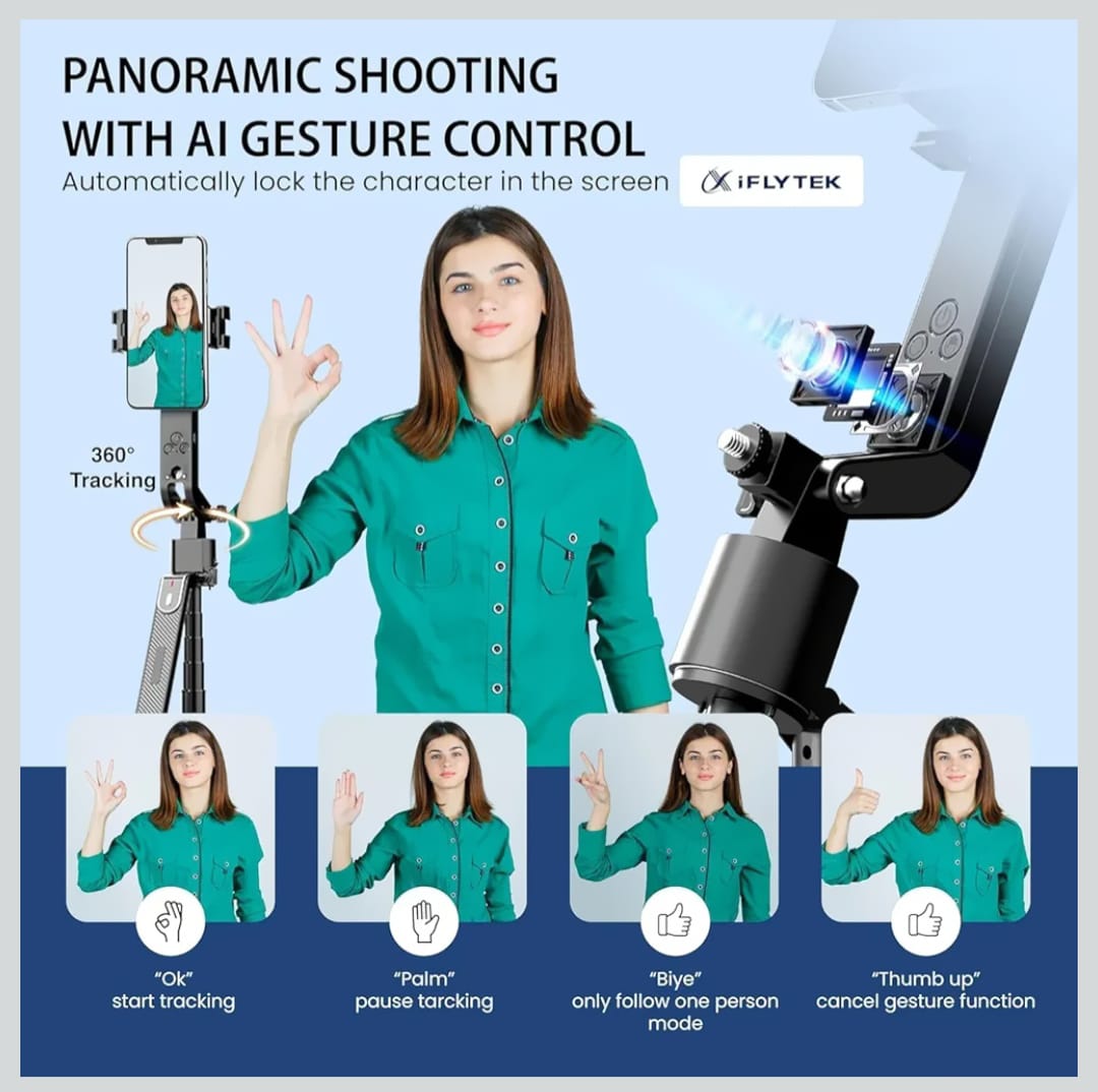 Q185 Auto Face Tracking AI Selfie Stick Tripod