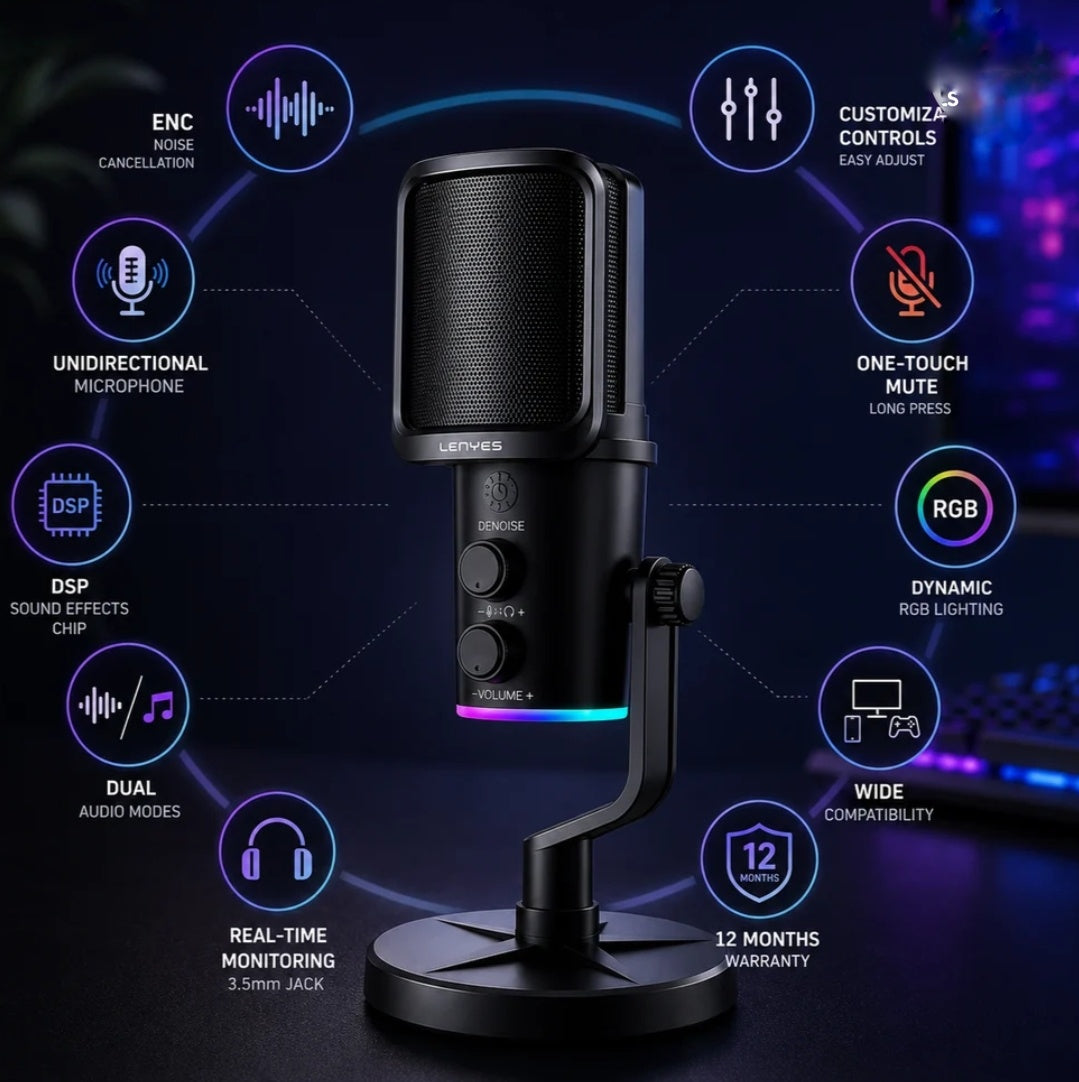 SL01  RGB Streaming Podcast Microphone