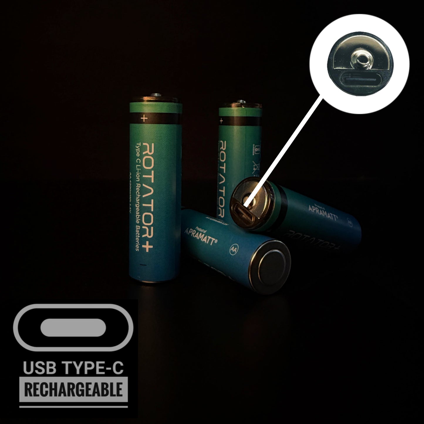 USB Rechargeable AA Batteries (1.5V, 4200mWh)